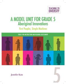 A Model Unit For Grade 5: Aboriginal Innovations